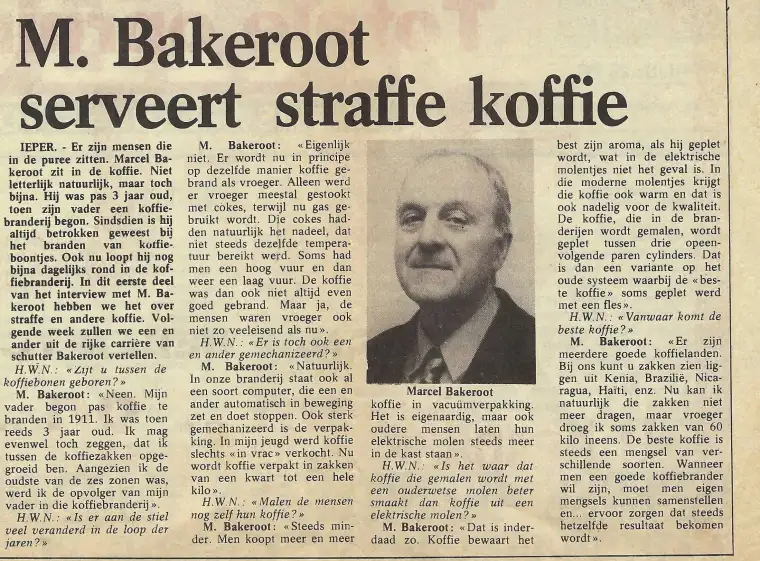 krantenartikel Marcel Bakeroot bewerkt - 